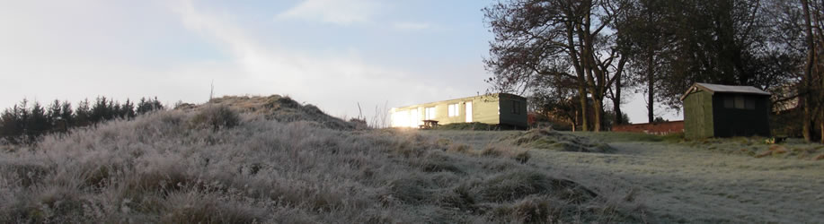 Yew Barrow View Holiday Caravan on a cold and crisp morning